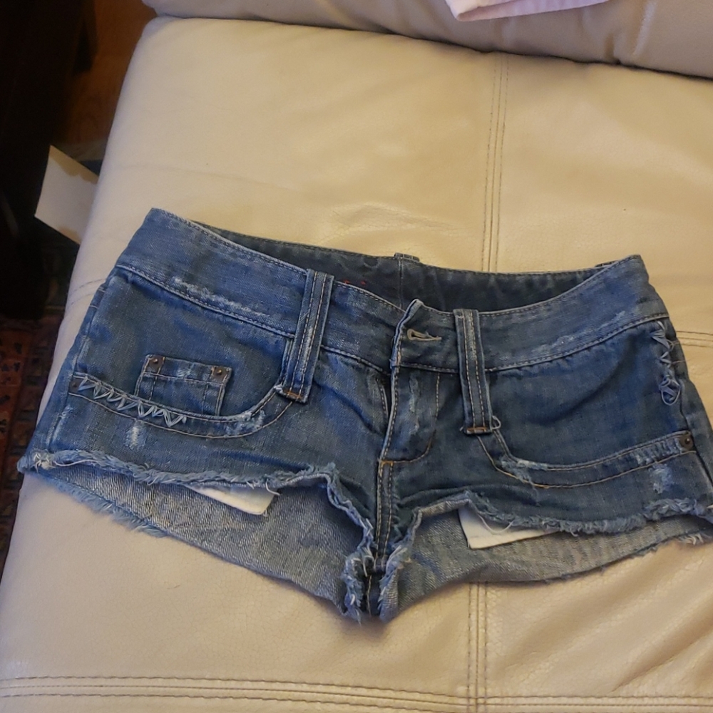 Denim cutoff shorts